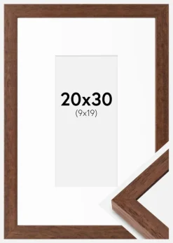 Ramme Hermes Teak 20x30 cm - Passepartout Hvid 10x20 cm