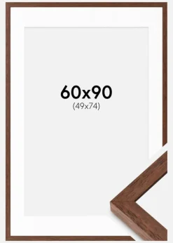 Ramme Hermes Teak 60x90 cm - Passepartout Hvid 50x75 cm