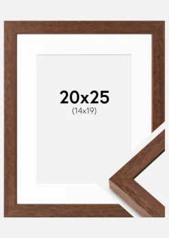 Ramme Hermes Teak 20x25 cm - Passepartout Hvid 15x20 cm
