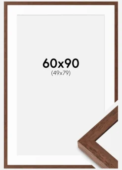 Ramme Hermes Teak 60x90 cm - Passepartout Hvid 50x80 cm