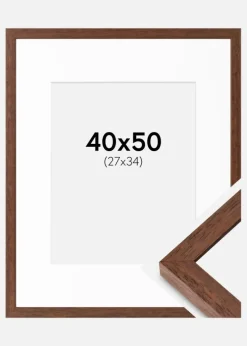 Ramme Hermes Teak 40x50 cm - Passepartout Hvid 28x35 cm