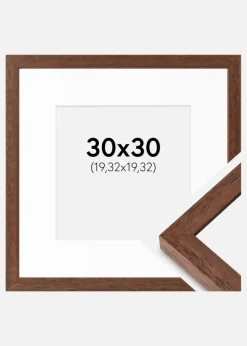 Ramme Hermes Teak 30x30 cm - Passepartout Hvid 8x8 inches