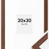 Ramme Hermes Teak 20x30 cm - Passepartout Hvid 9x11 cm