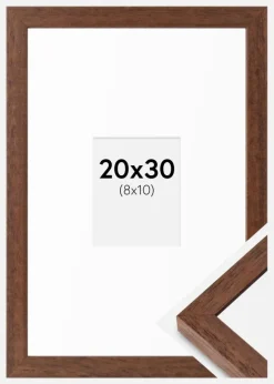 Ramme Hermes Teak 20x30 cm - Passepartout Hvid 9x11 cm