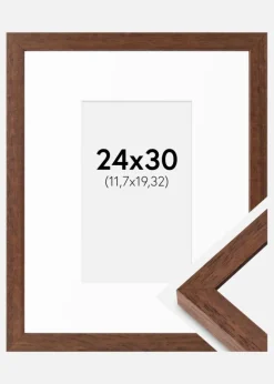 Ramme Hermes Teak 24x30 cm - Passepartout Hvid 5x8 inches