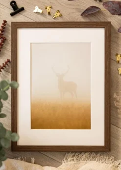 Ramme Hermes Valnød 40x60 cm - Passepartout Hvid 32,9x48,3 cm