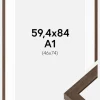 Ramme Hermes Valnød 59,4x84 cm - Passepartout Hvid 47x75 cm