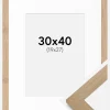 Ramme Hoei Bambu 30x40 cm - Passepartout Hvid 20x28 cm