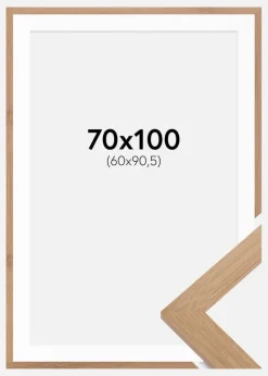 Ramme Hoei Bambus 70x100 cm - Passepartout Hvid 61x91,5 cm