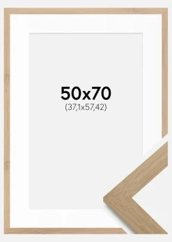 Ramme Hoei Bambus 50x70 cm - Passepartout Hvid 15x23 inches