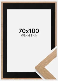 Ramme Hoei Bambus 70x100 cm - Passepartout Sort 59,4x84 cm (A1)
