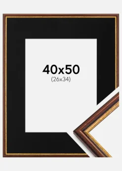 Ramme Horndal Brun 40x50 cm - Passepartout Sort 27x35 cm
