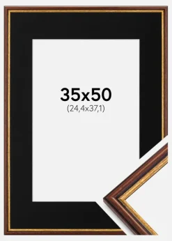 Ramme Horndal Brun 35x50 cm - Passepartout Sort 10x15 inches
