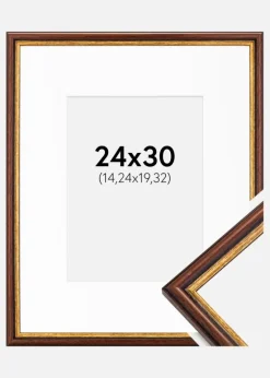 Ramme Horndal Brun 24x30 cm - Passepartout Hvid 6x8 inches