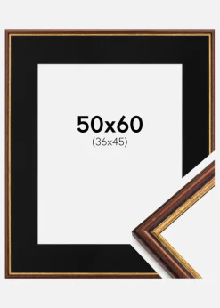 Ramme Horndal Brun 50x60 cm - Passepartout Sort 37x46 cm