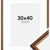 Ramme Horndal Brun 30x40 cm - Passepartout Hvid 21x30 cm