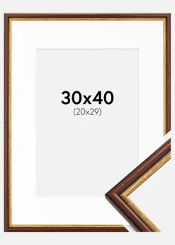 Ramme Horndal Brun 30x40 cm - Passepartout Hvid 21x30 cm