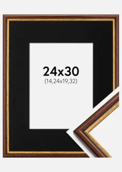 Ramme Horndal Brun 24x30 cm - Passepartout Sort 6x8 inches