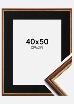 Ramme Horndal Brun 40x50 cm - Passepartout Sort 30x40 cm