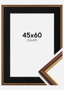 Ramme Horndal Brun 45x60 cm - Passepartout Sort 35x50 cm