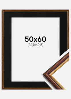 Ramme Horndal Brun 50x60 cm - Passepartout Sort 15x20 inches