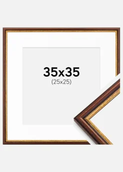 Ramme Horndal Brun 35x35 cm - Passepartout Hvid 26x26 cm