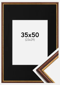 Ramme Horndal Brun 35x50 cm - Passepartout Sort 24x30 cm