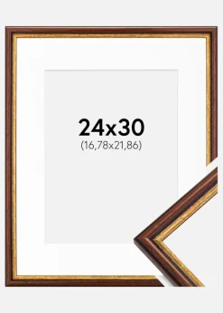 Ramme Horndal Brun 24x30 cm - Passepartout Hvid 7x9 inches