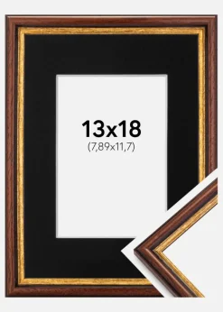 Ramme Horndal Brun 13x18 cm - Passepartout Sort 3,5x5 inches