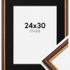 Ramme Horndal Brun 24x30 cm - Passepartout Sort 18x24 cm