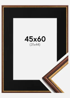 Ramme Horndal Brun 45x60 cm - Passepartout Sort 32x45 cm