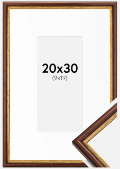 Ramme Horndal Brun 20x30 cm - Passepartout Hvid 10x20 cm