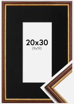 Ramme Horndal Brun 20x30 cm - Passepartout Sort 10x20 cm