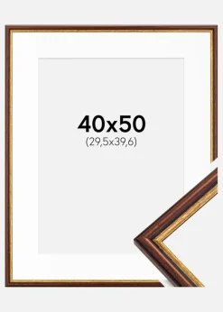 Ramme Horndal Brun 40x50 cm - Passepartout Hvid 12x16 inches