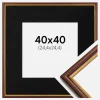 Ramme Horndal Brun 40x40 cm - Passepartout Sort 10x10 inches
