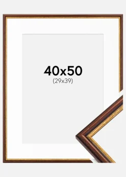 Ramme Horndal Brun 40x50 cm - Passepartout Hvid 30x40 cm