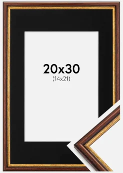 Ramme Horndal Brun 20x30 cm - Passepartout Sort 15x22 cm