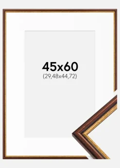 Ramme Horndal Brun 45x60 cm - Passepartout Hvid 12x18 inches