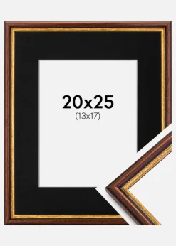 Ramme Horndal Brun 20x25 cm - Passepartout Sort 14x18 cm