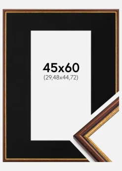 Ramme Horndal Brun 45x60 cm - Passepartout Sort 12x18 inches