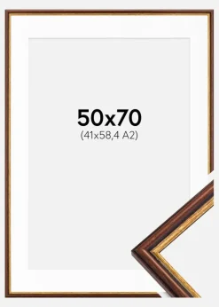 Ramme Horndal Brun 50x70 cm - Passepartout Hvid 42x59,4 cm (A2)
