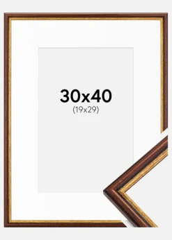 Ramme Horndal Brun 30x40 cm - Passepartout Hvid 20x30 cm