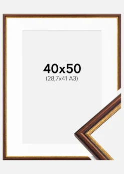 Ramme Horndal Brun 40x50 cm - Passepartout Hvid 29,7x42 cm (A3)