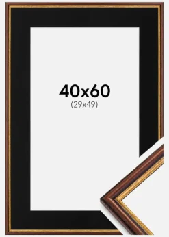 Ramme Horndal Brun 40x60 cm - Passepartout Sort 30x50 cm