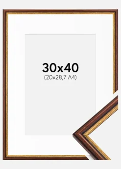 Ramme Horndal Brun 30x40 cm - Passepartout Hvid 21x29,7 cm (A4)