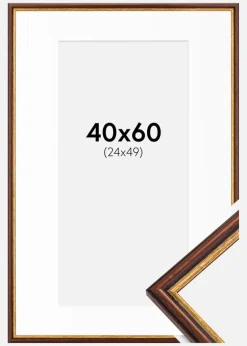 Ramme Horndal Brun 40x60 cm - Passepartout Hvid 25x50 cm