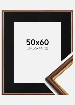 Ramme Horndal Brun 50x60 cm - Passepartout Sort 14x18 inches