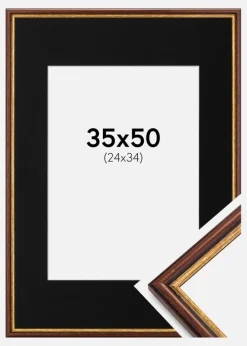 Ramme Horndal Brun 35x50 cm - Passepartout Sort 25x35 cm