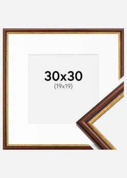 Ramme Horndal Brun 30x30 cm - Passepartout Hvid 20x20 cm