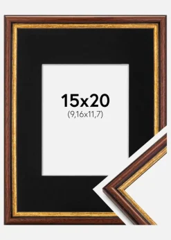 Ramme Horndal Brun 15x20 cm - Passepartout Sort 4x5 inches